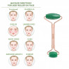Aventurine Roller by ERFELLO pentru masaj facial si corporal, Tratament facial , Green Aventurine