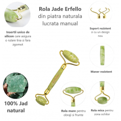 Jade roller 3in1 ,Rola JAD ,pentru masaj facial si corporal, Tratament Facial